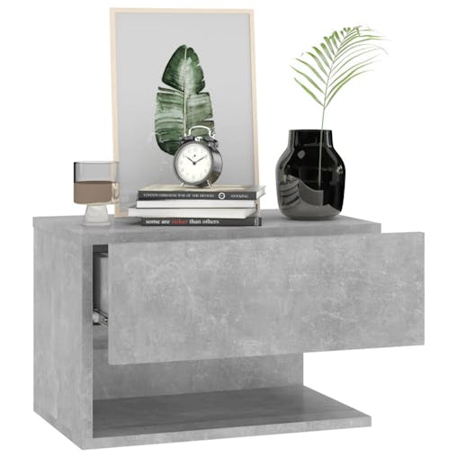 NNEVL Wall-mounted Bedside Cabinet Concrete Grey