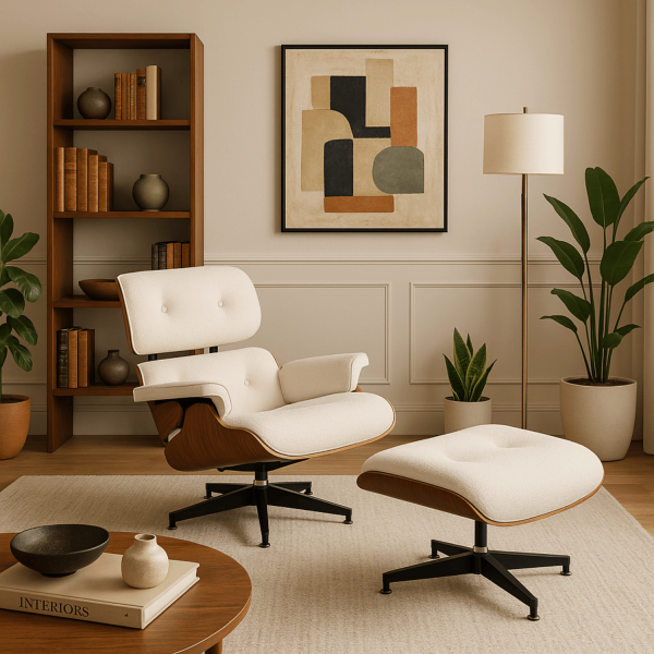 Fotel Wypoczynkowy Gabinetowy z Podnóżkiem Nowoczesny Loft Stylowy PALERMO