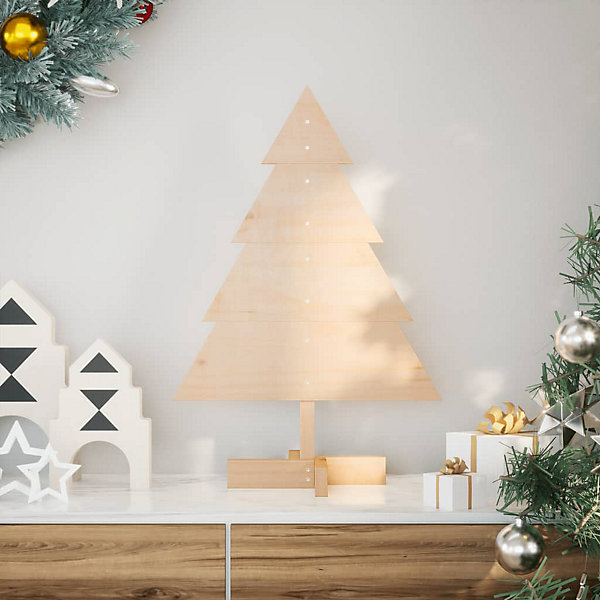 Arbre de Noël en bois pour décoration 70 cm bois massif vidaXL