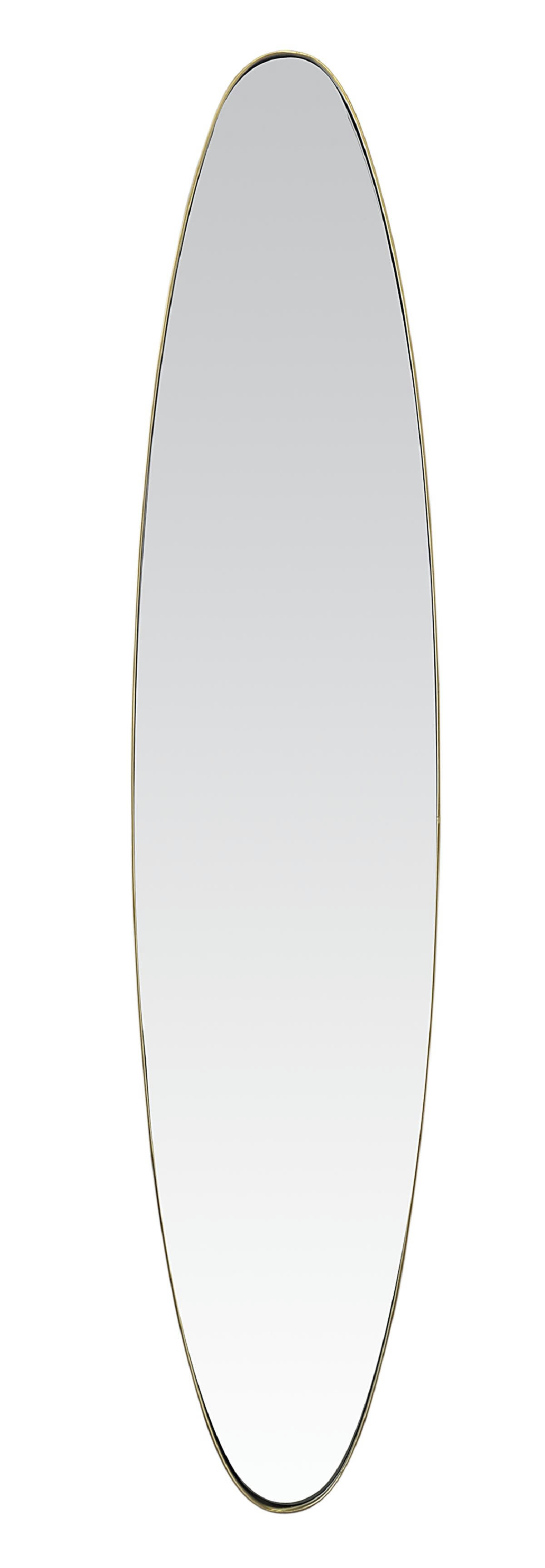 - Miroir ovale aux bords fins doré 24x118cm