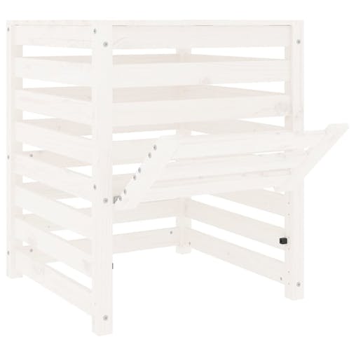 NNEVL Composter White 63.5x63.5x77.5 cm Solid Wood Pine
