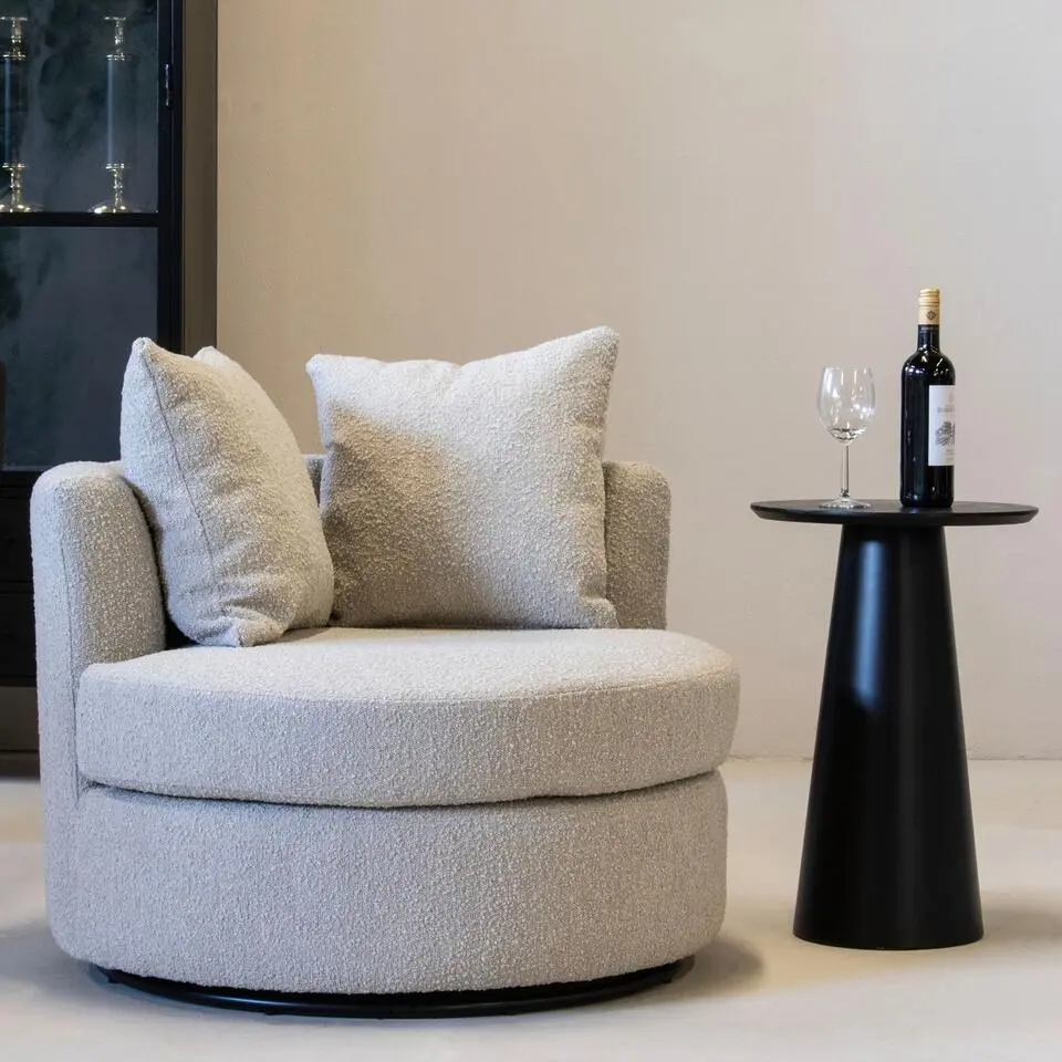 Loveseat Rond - Taupe - Stof - 94x88x84cm - Thony