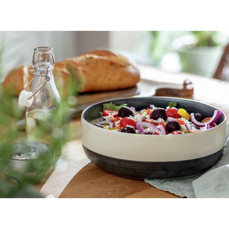 Habitat Artisan Stripe Stoneware Serving Bowl