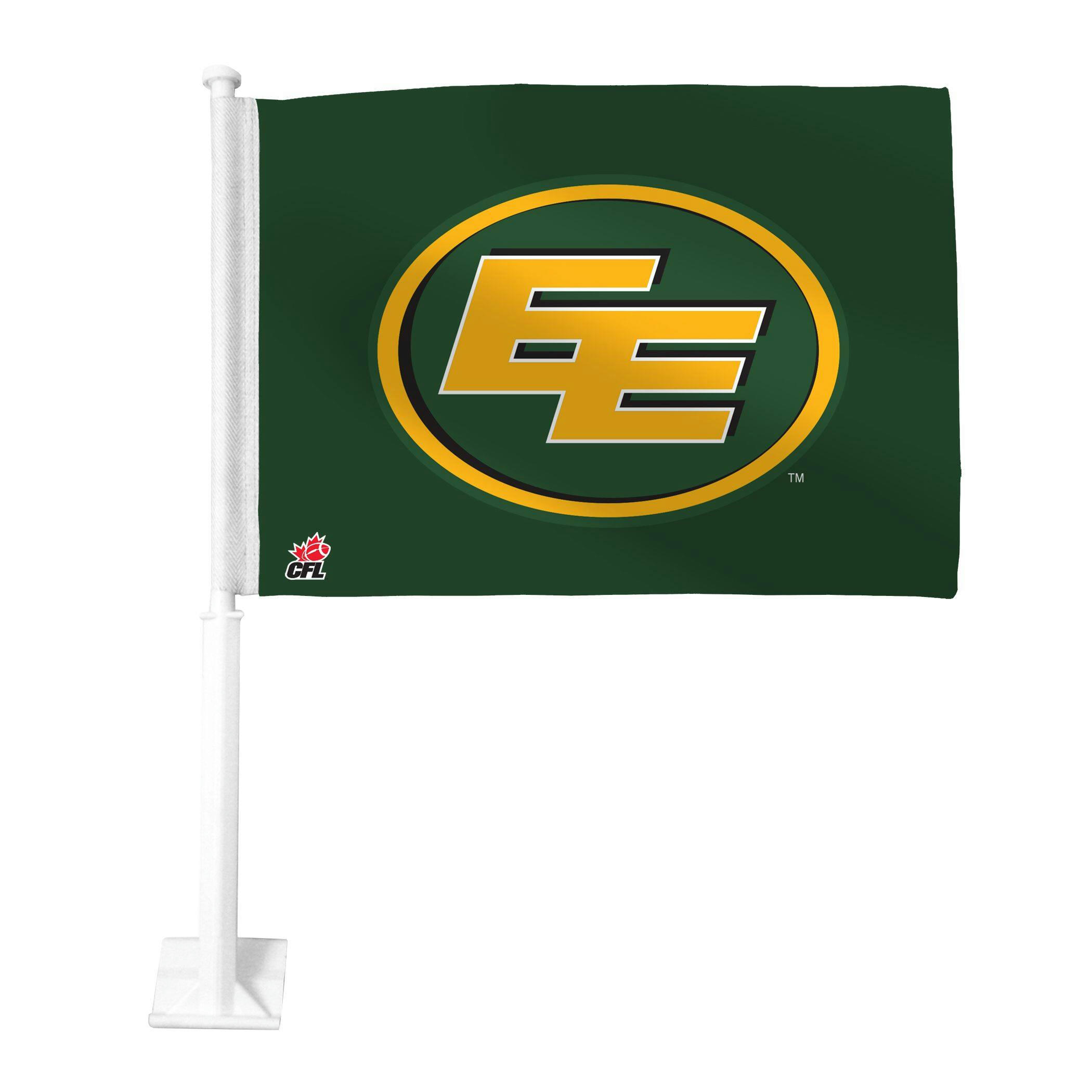 Edmonton Elks Car Flag w/ 19-in Mounting Pole For CFL Football Fans/Collectors, Green