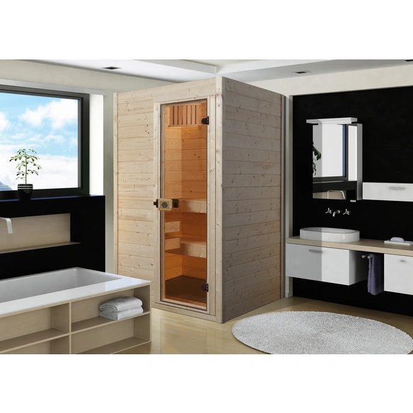 Sauna »Valida 1«, BxHxT: 139 x 203,5 x 139 cm, mit Glastür