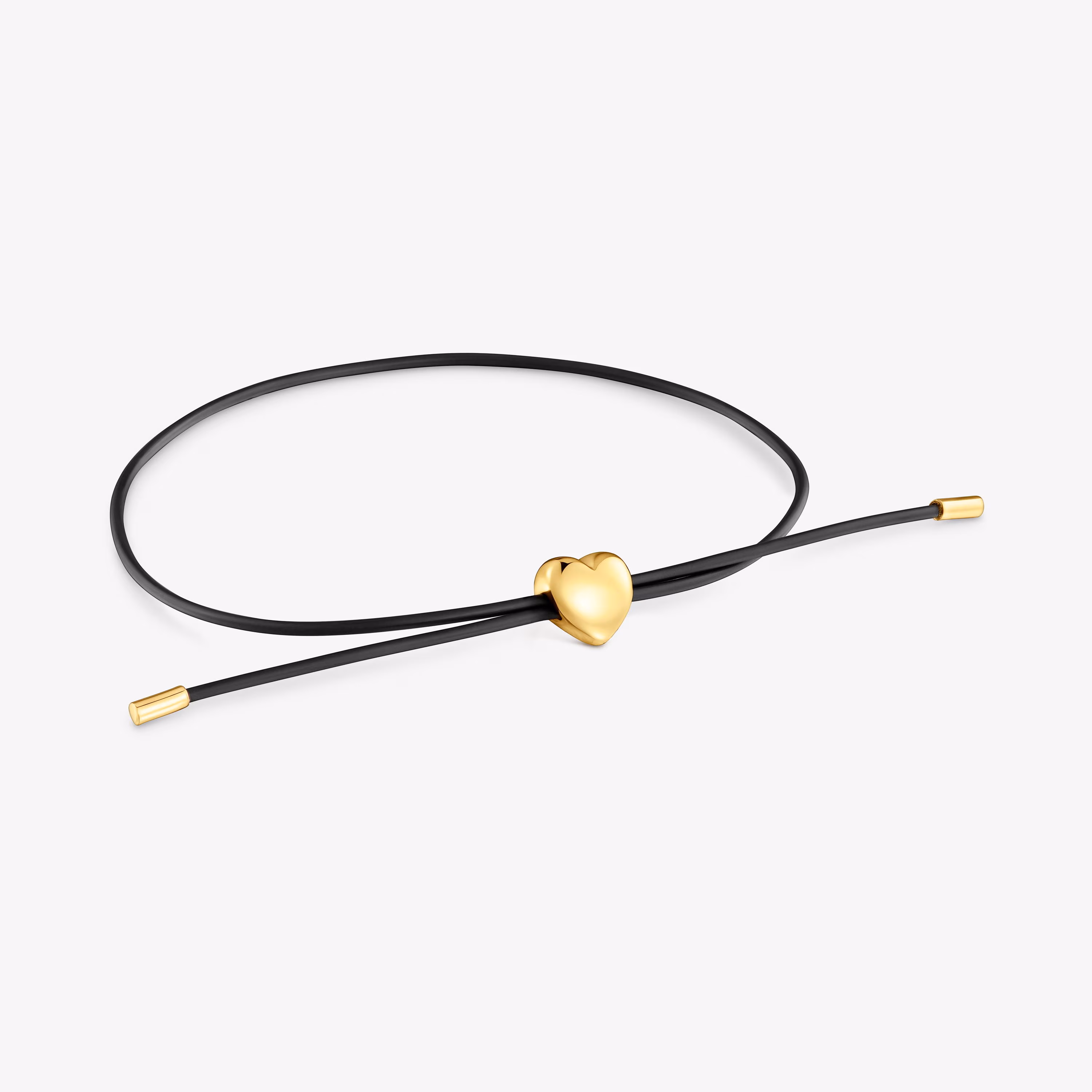 Pulsera corazón de oro 14 kt y caucho Bold Motif