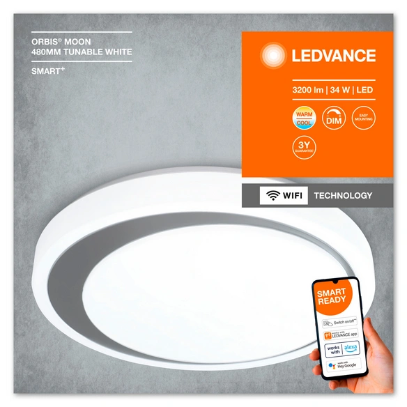 LED-Leuchte »Moon«, 34 W, Einstellbares Weiß