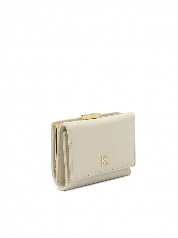 Cream small leather wallet