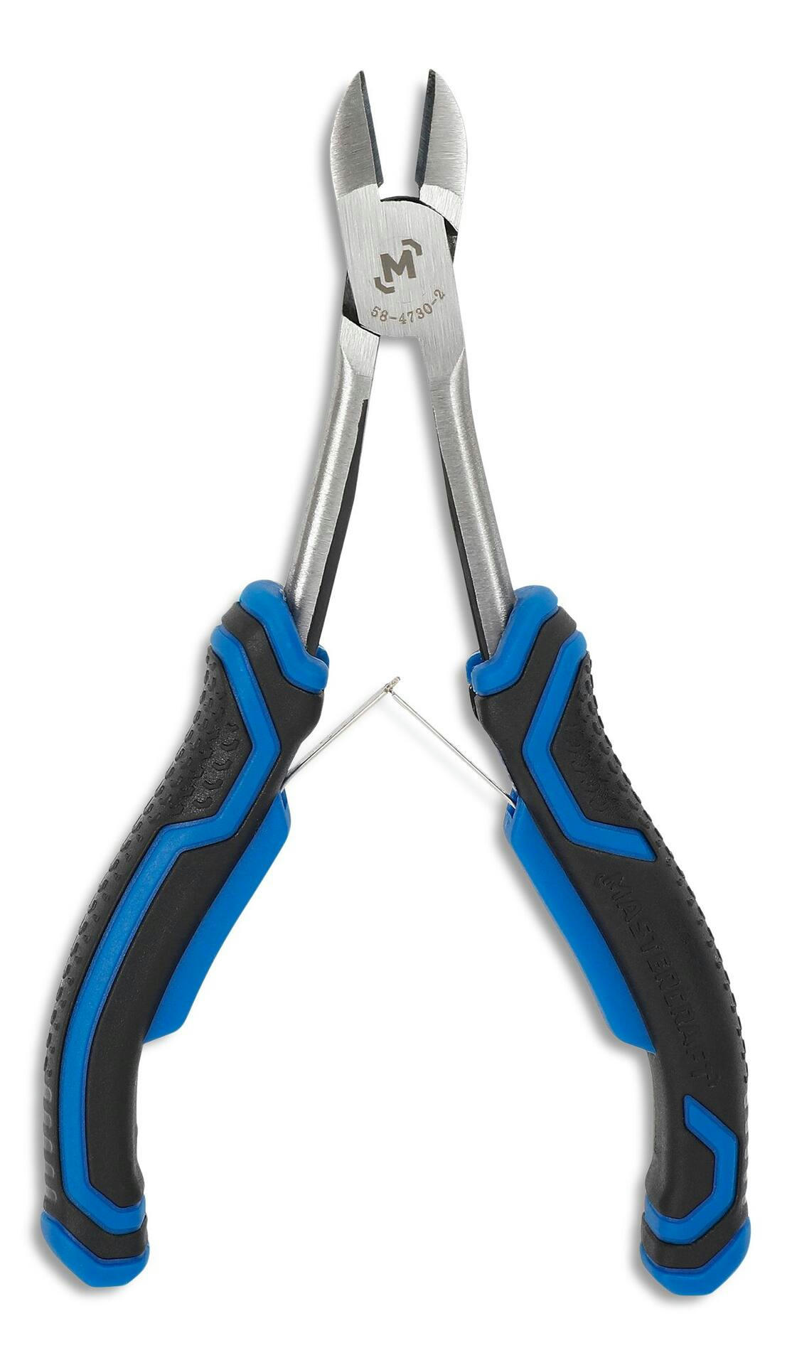 Mastercraft Mini Extra Long Diagonal Cutting Pliers, Micro Chrome Finish, High Carbon Steel, 7-1/4-in