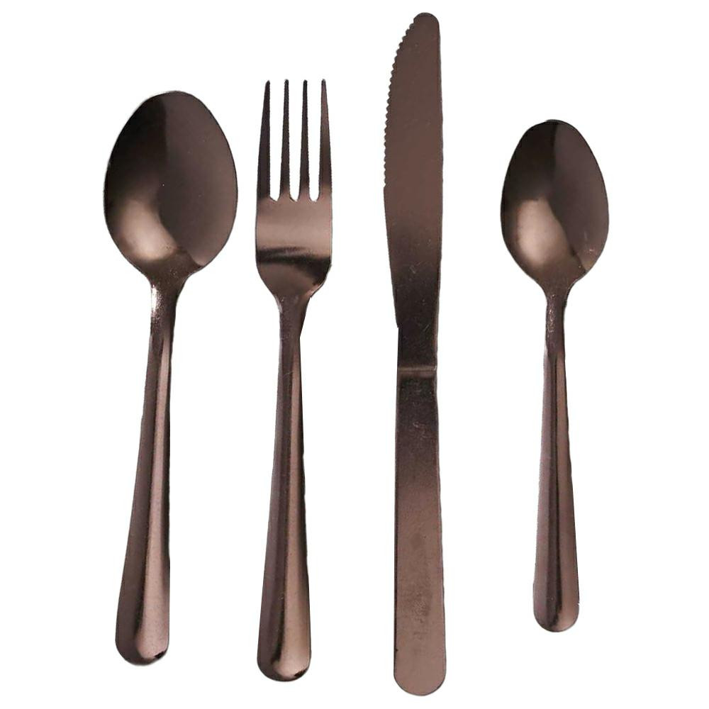 Zestaw sztućców Copper 16 el miedziane eleganckie stalowe