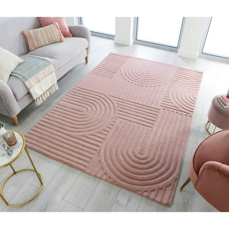 GARDEN - Tapis design rose poudré 3D zen 160 x 230