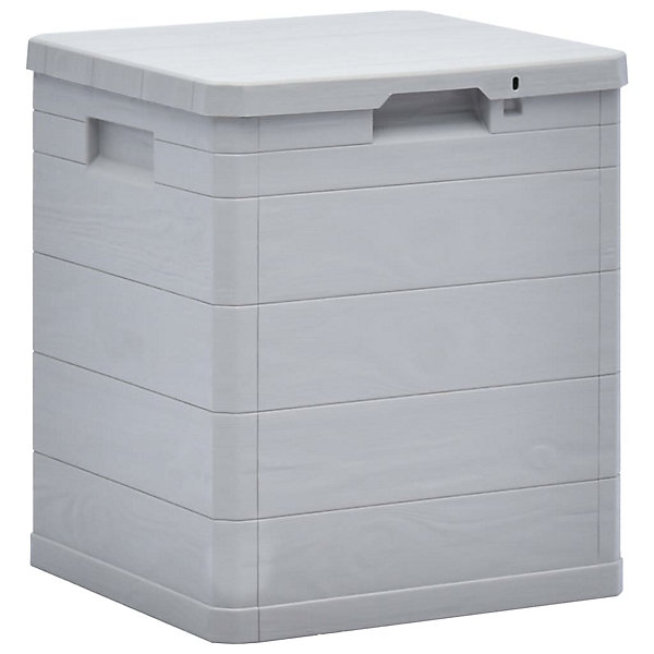 Coffre boîte meuble de jardin rangement gris Helloshop26