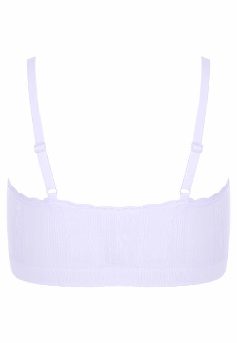 Older Girls White Pointelle Comfort Bra