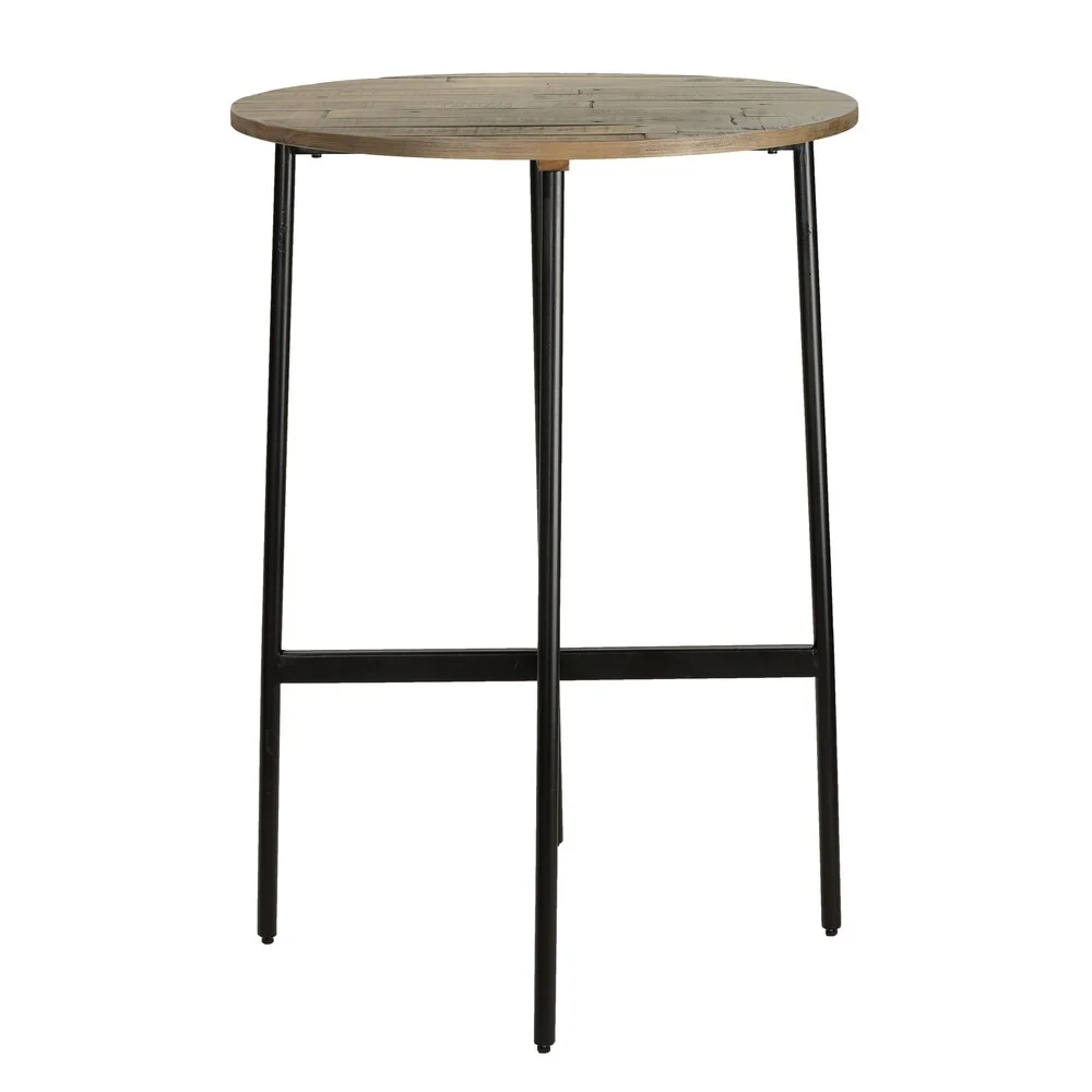 Cortesi Home Jayden 30 Industrial Style Wood Bar Table, with Black Metal Frame