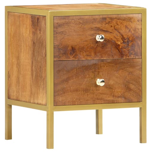 NNEVL Bedside Cabinet 40x35x50 cm Solid Mango Wood