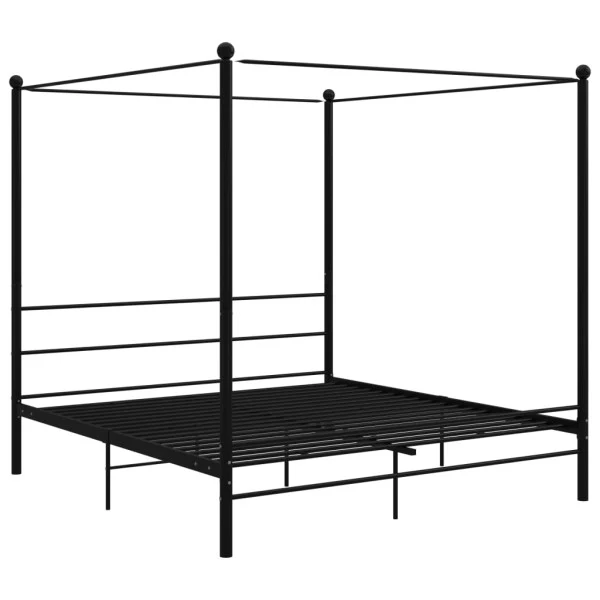 Rama łóżka Czarny 200 x 200 cm Metal vidaXL