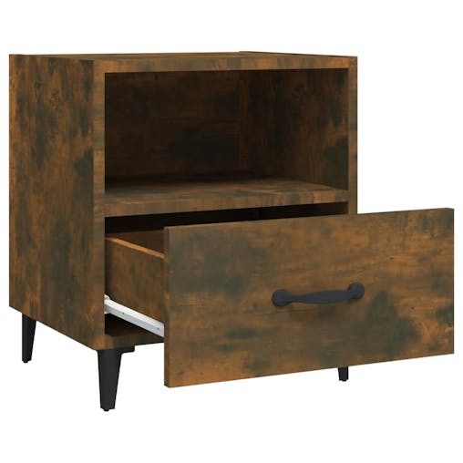 NNEVL Bedside Cabinets 2 pcs Smoked Oak Engineered Wood
