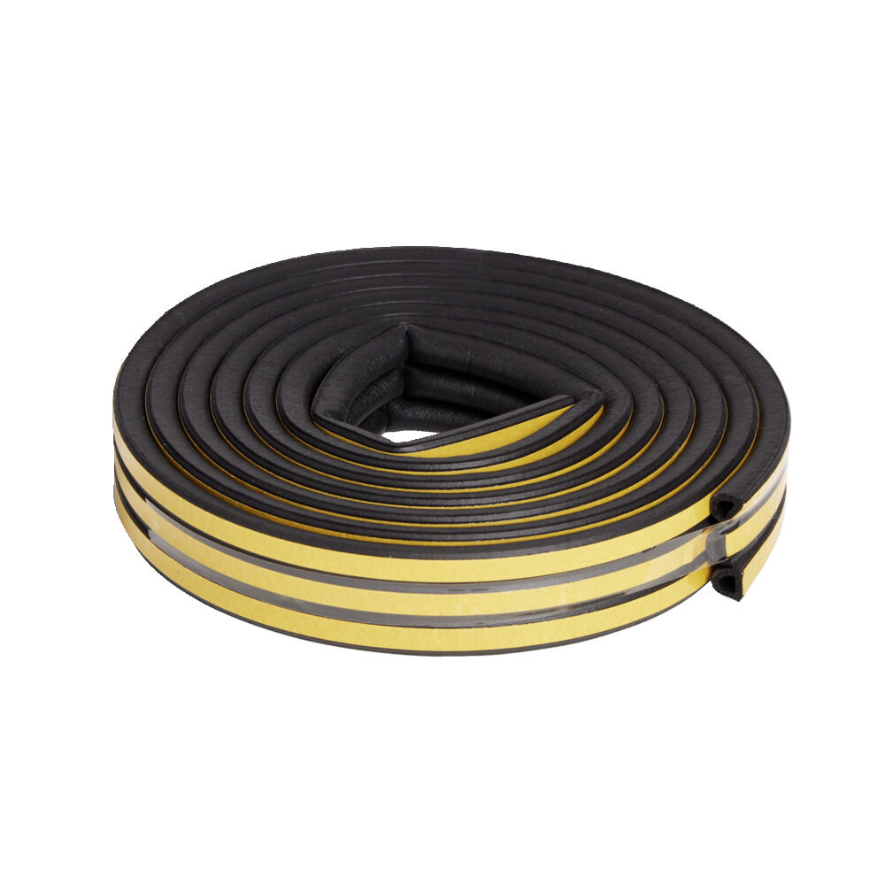 Joint d'isolation adhésif rond pour porte et fenêtre 9mm L7,5m noir