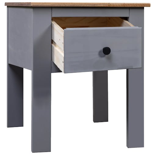 NNEVL Bedside Cabinet Grey 46x40x57 cm Pine Panama Range