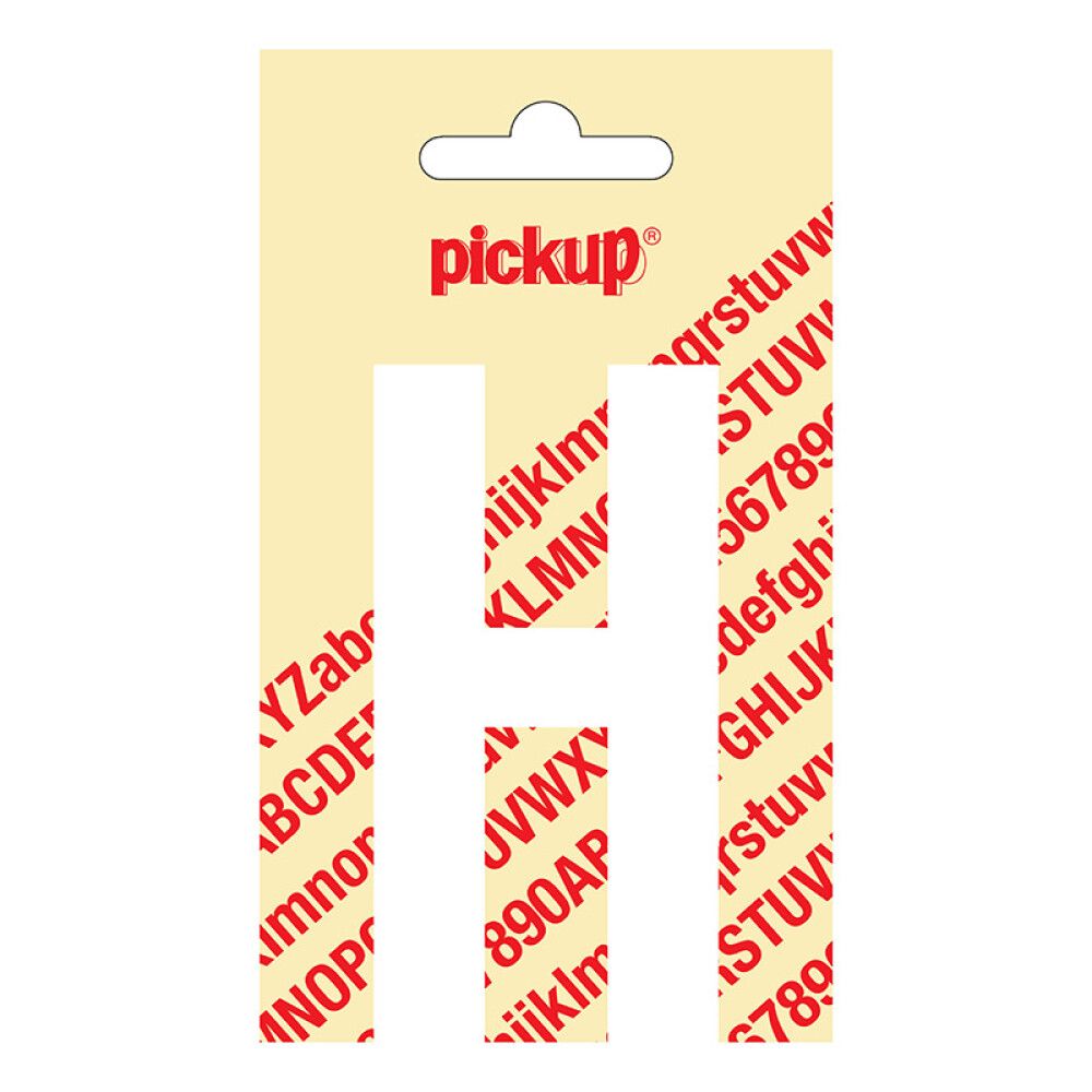 BOKSTAV PICKUP NOBEL H HVIT 90 MM SELVKLEBENDE