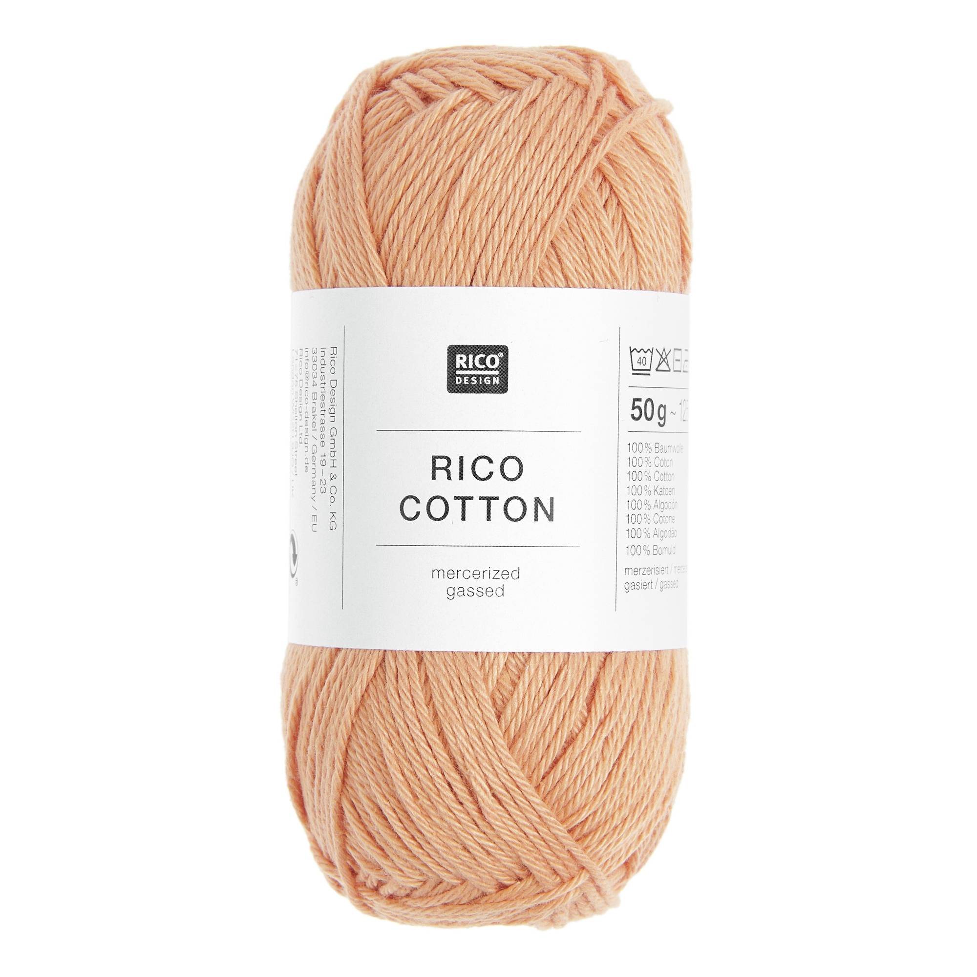 Rico Essentials Apricot Cotton 4ply 50g