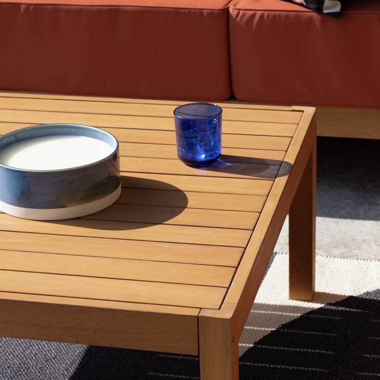 Habitat Koral 5 Seater Wooden Garden Sofa Set - Light Wood