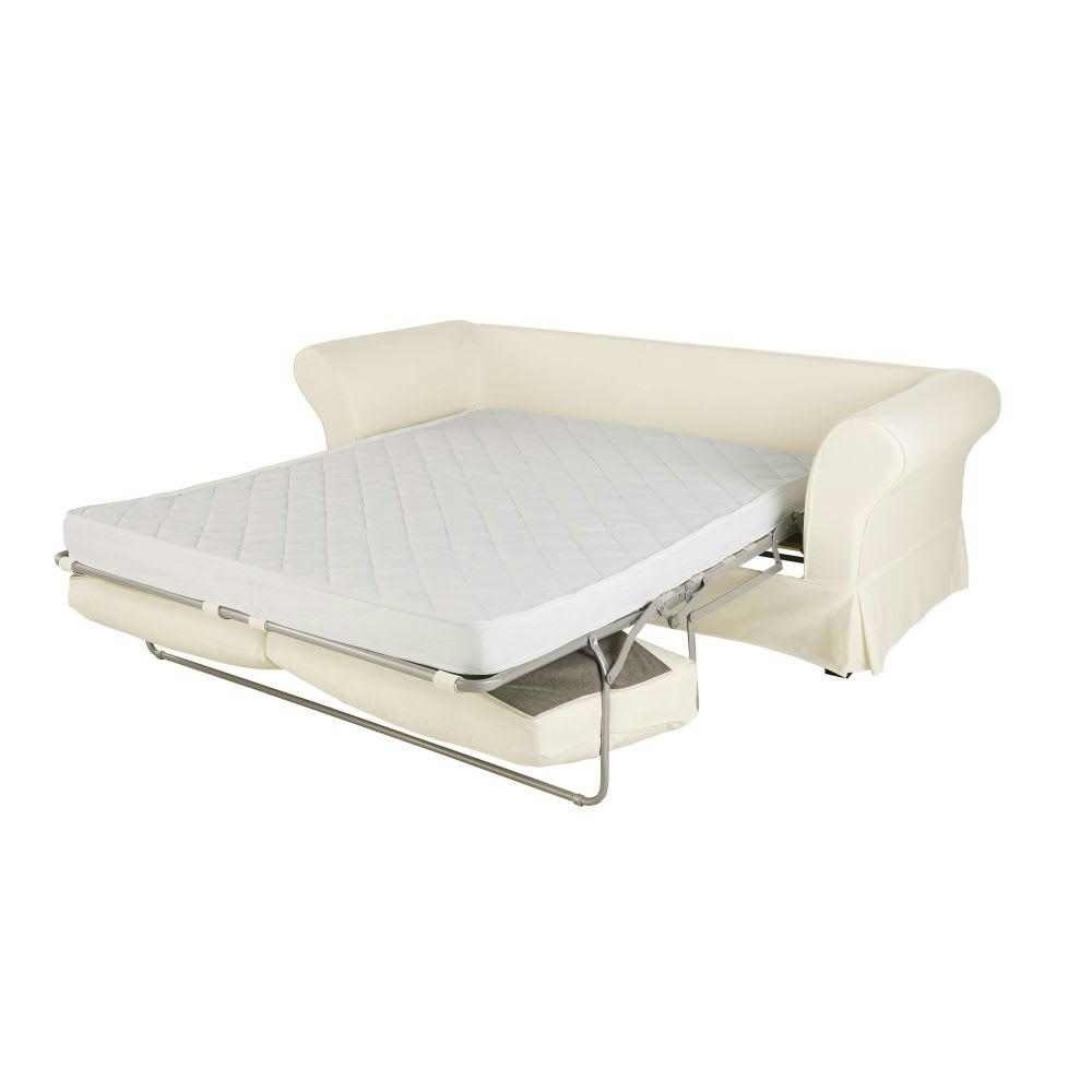 Roma - Housse de canapé convertible 3/4 places (matelas 12 cm) ivoire