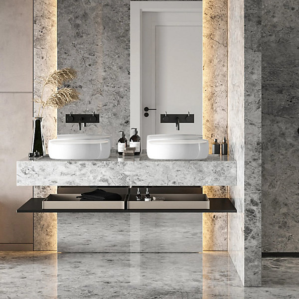 BALNEO - Vasque à poser ALVIO 61,5x41,5 cm blanche en céramique - Lavabo à poser