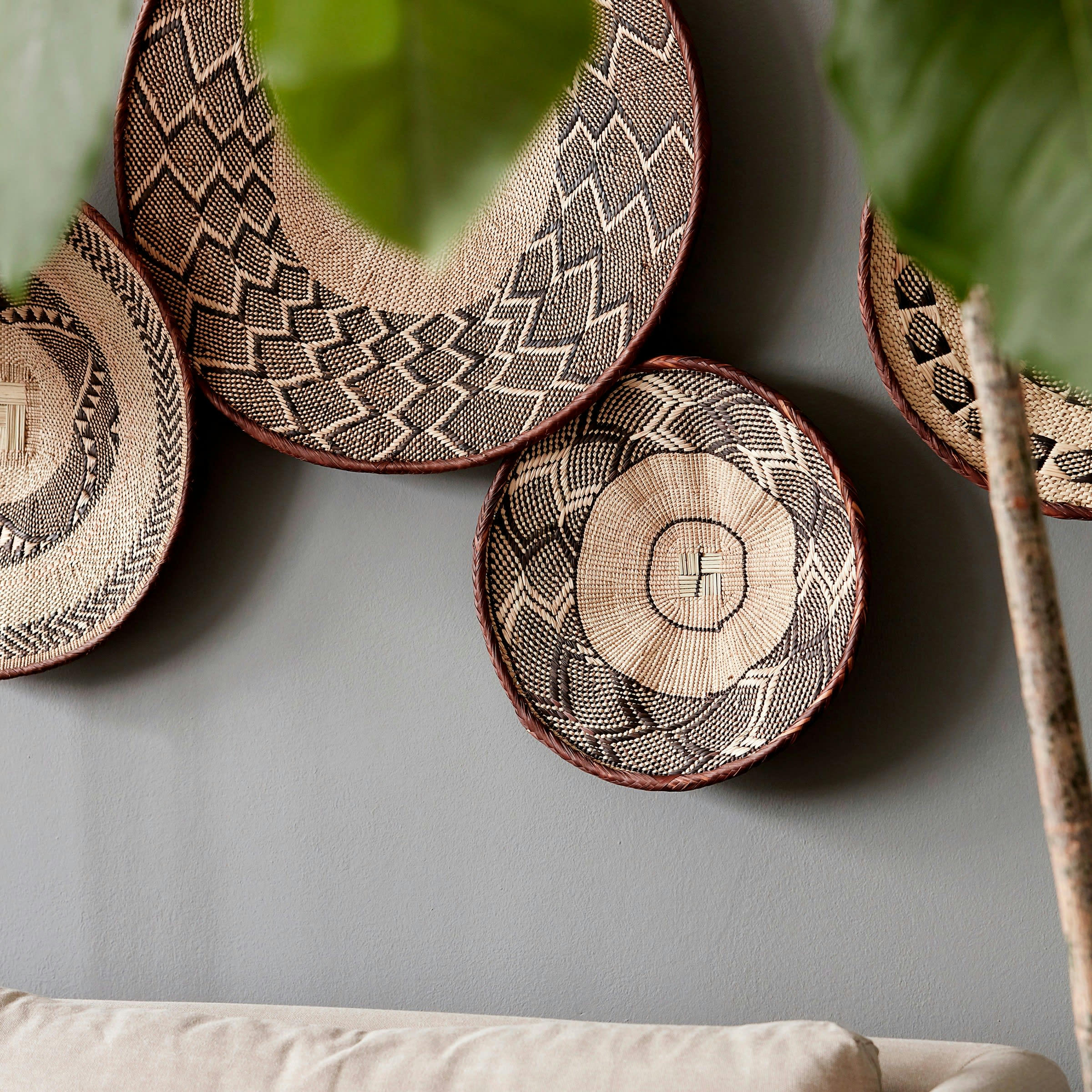 ILALA - Panier en fibre naturelles beige