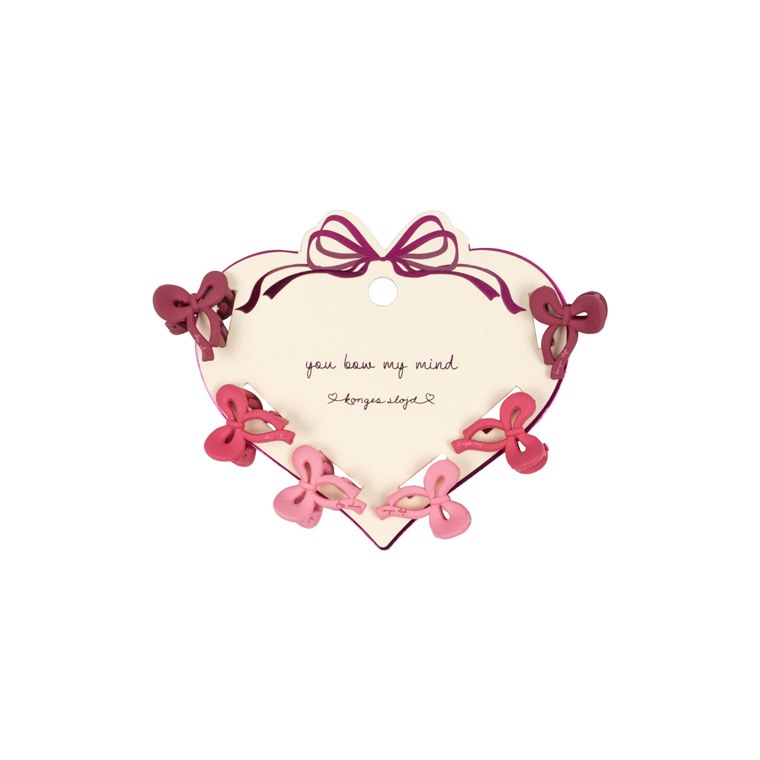 6-pack Mini Bow Hair Clip, pink mix