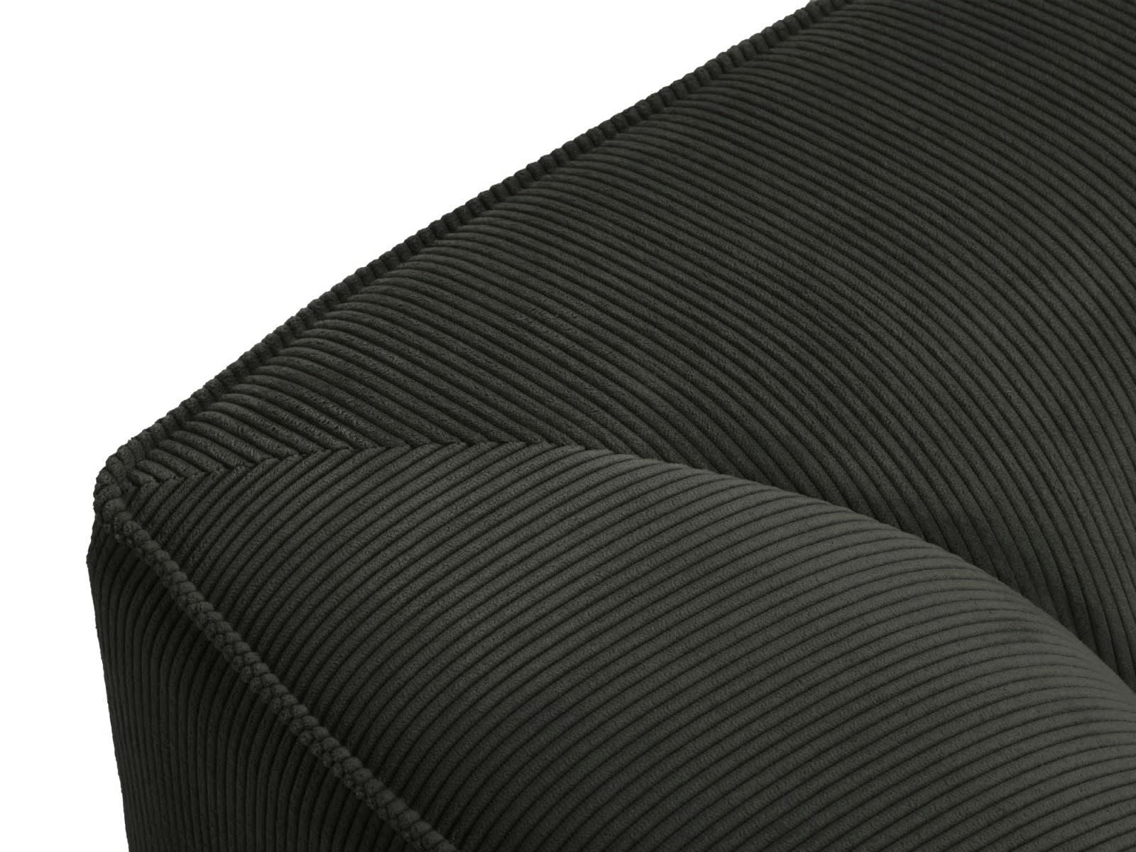 RUBY - Canapé d'angle droit 5 places en tissu velours côtelé gris foncé