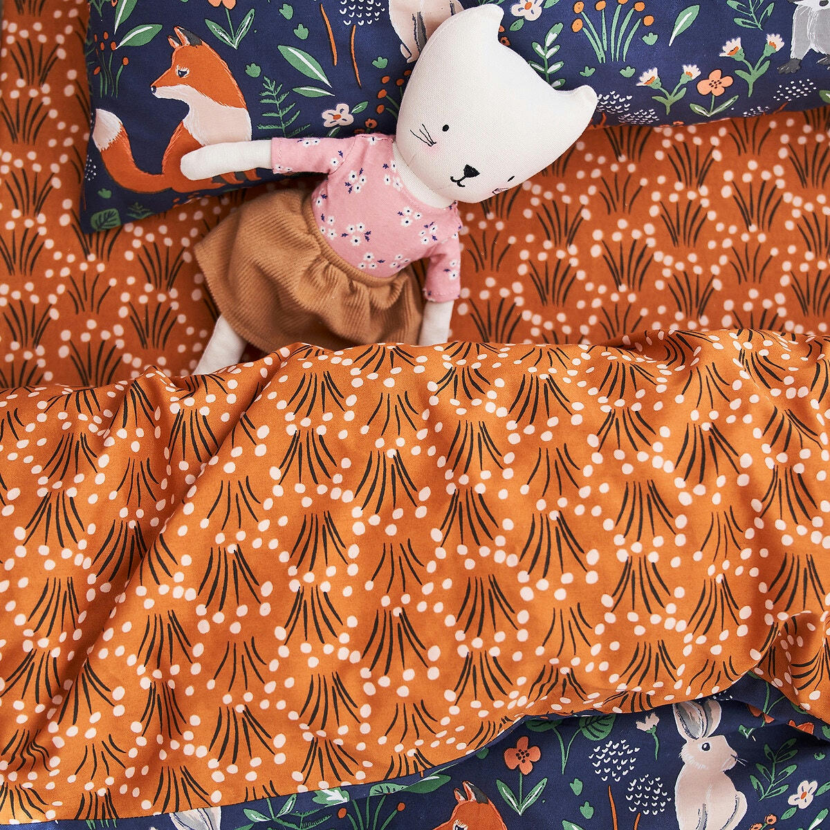 Housse de couette percale coton bio Dans les bois