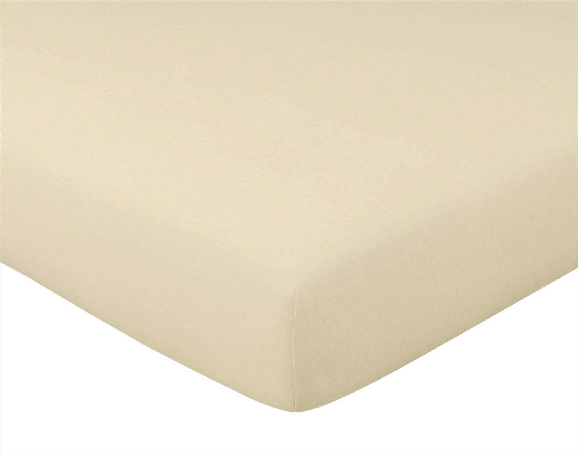 COTON UNI LAURÉAT - Drap-housse 160x200x28 beige sable en coton