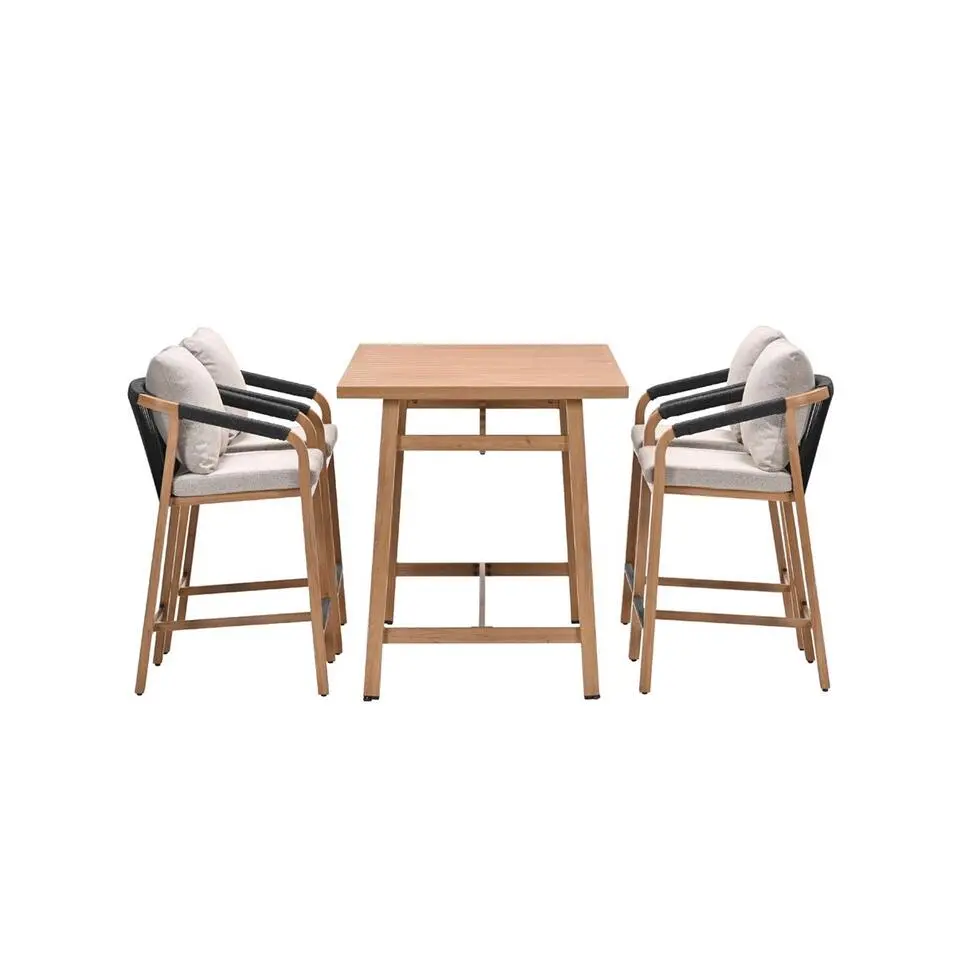 Monti barset - 5-dlg.- light teaklook - rope lava zwart - gobi sand