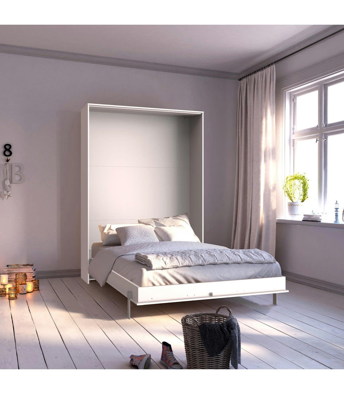 - Lit escamotable vertical 140x200 - L152 cm