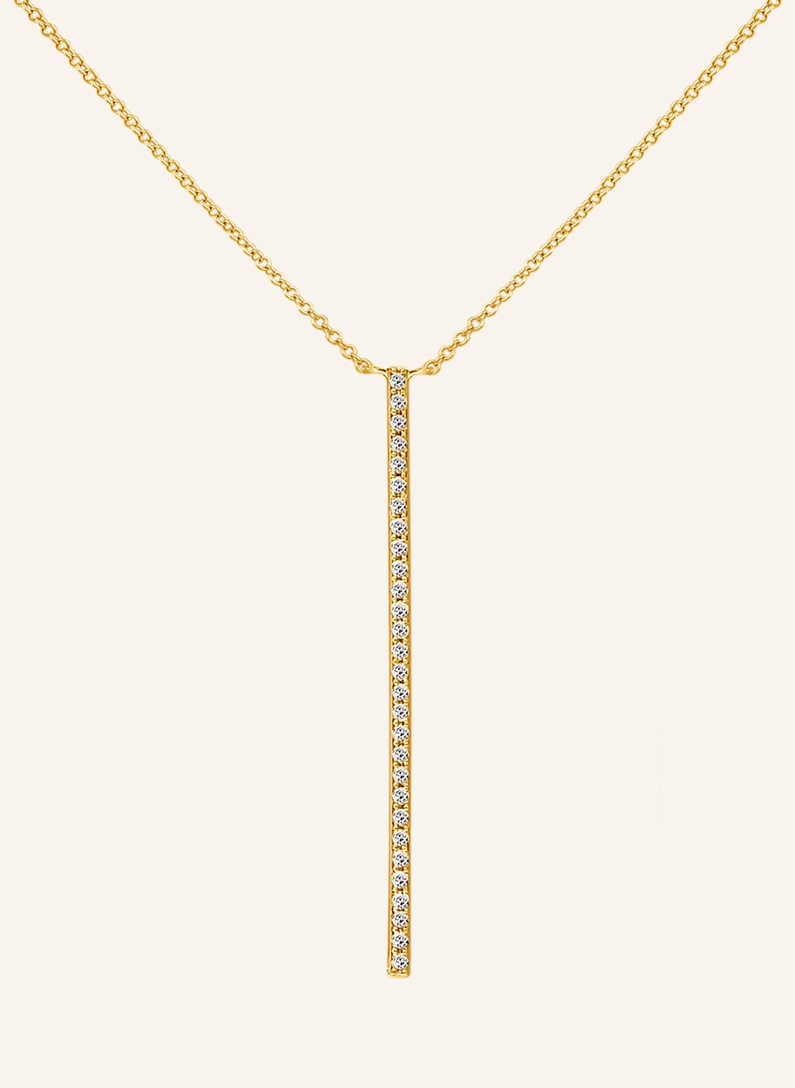 Leaf Halskette BAR aus 18 Karat Gelbgold mit Diamanten