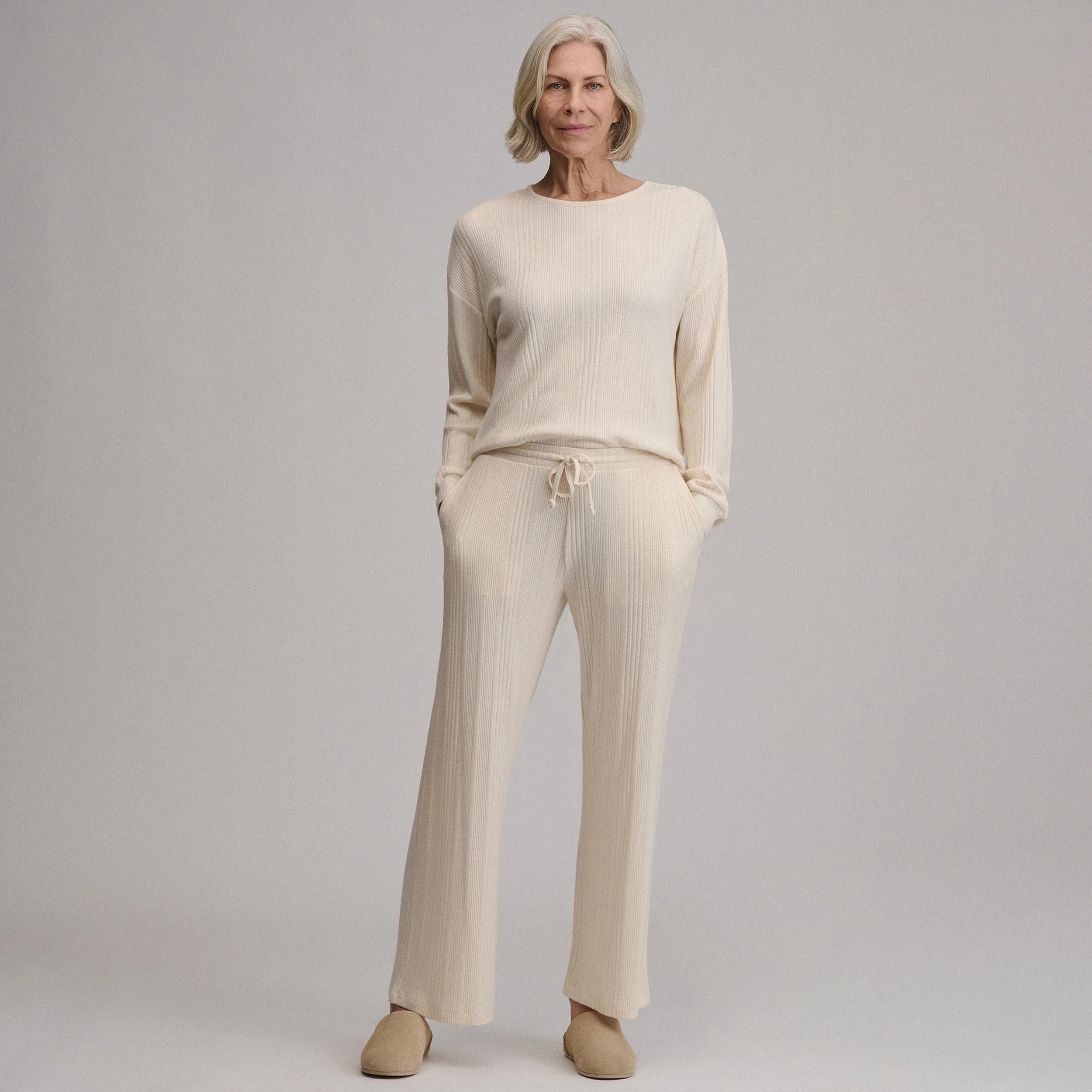 Women's Cozy Rib Wide-Leg Pants