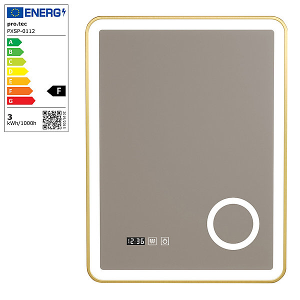 Miroir LED Pescara pour salle de bain 80 x 60 cm or pro.tec