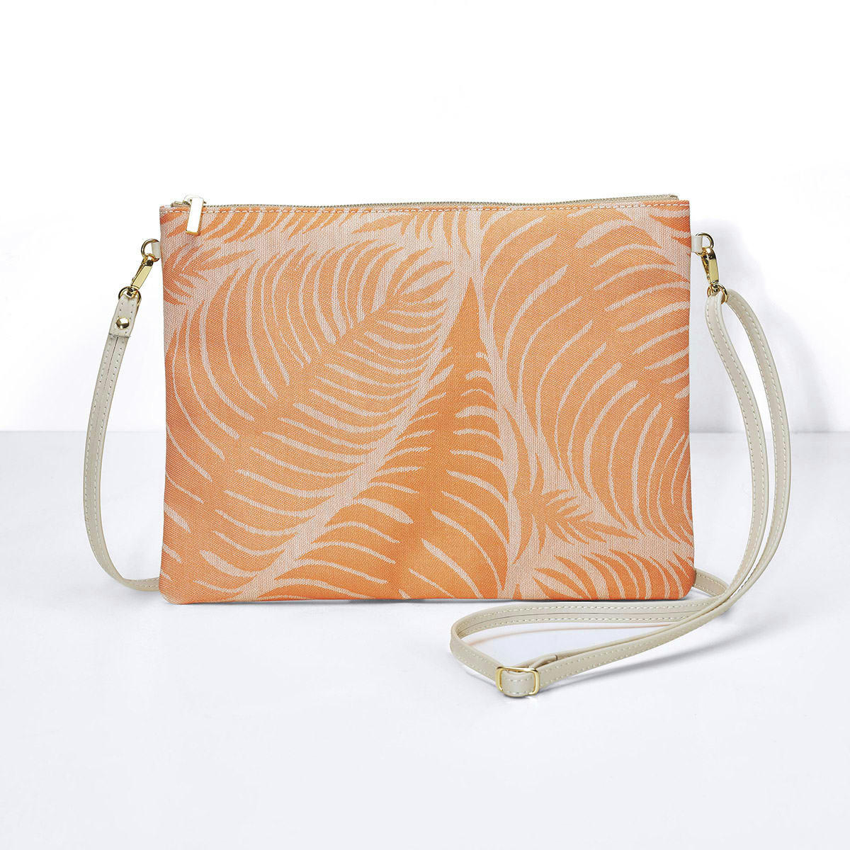 PALME - Pochette en coton orange 28 x 21
