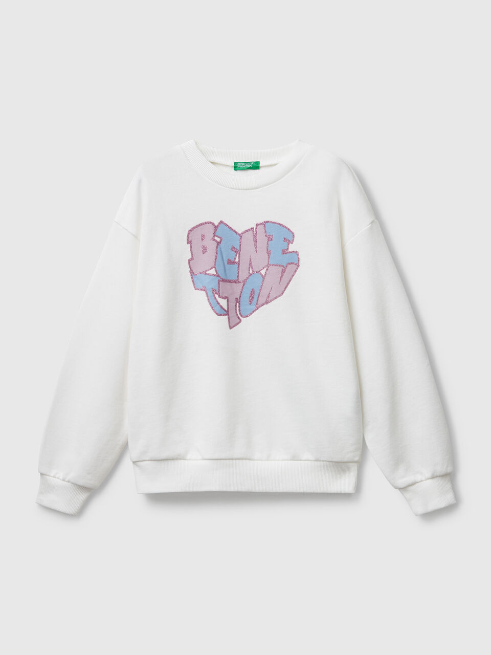 Sweatshirt with glittery logo print