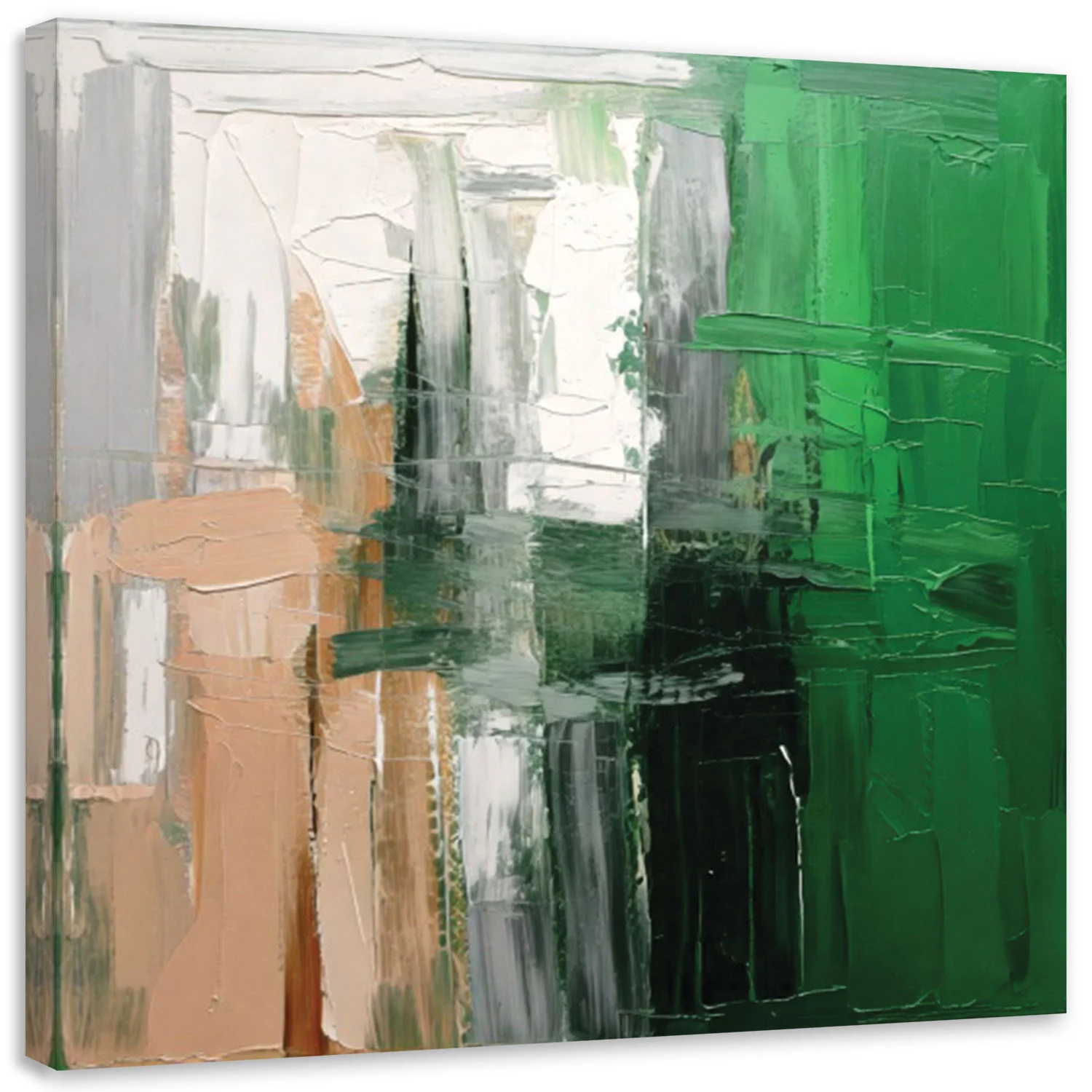 Feeby Obraz na płótnie, Abstrakcja Tło Pastele Zieleń 30x30