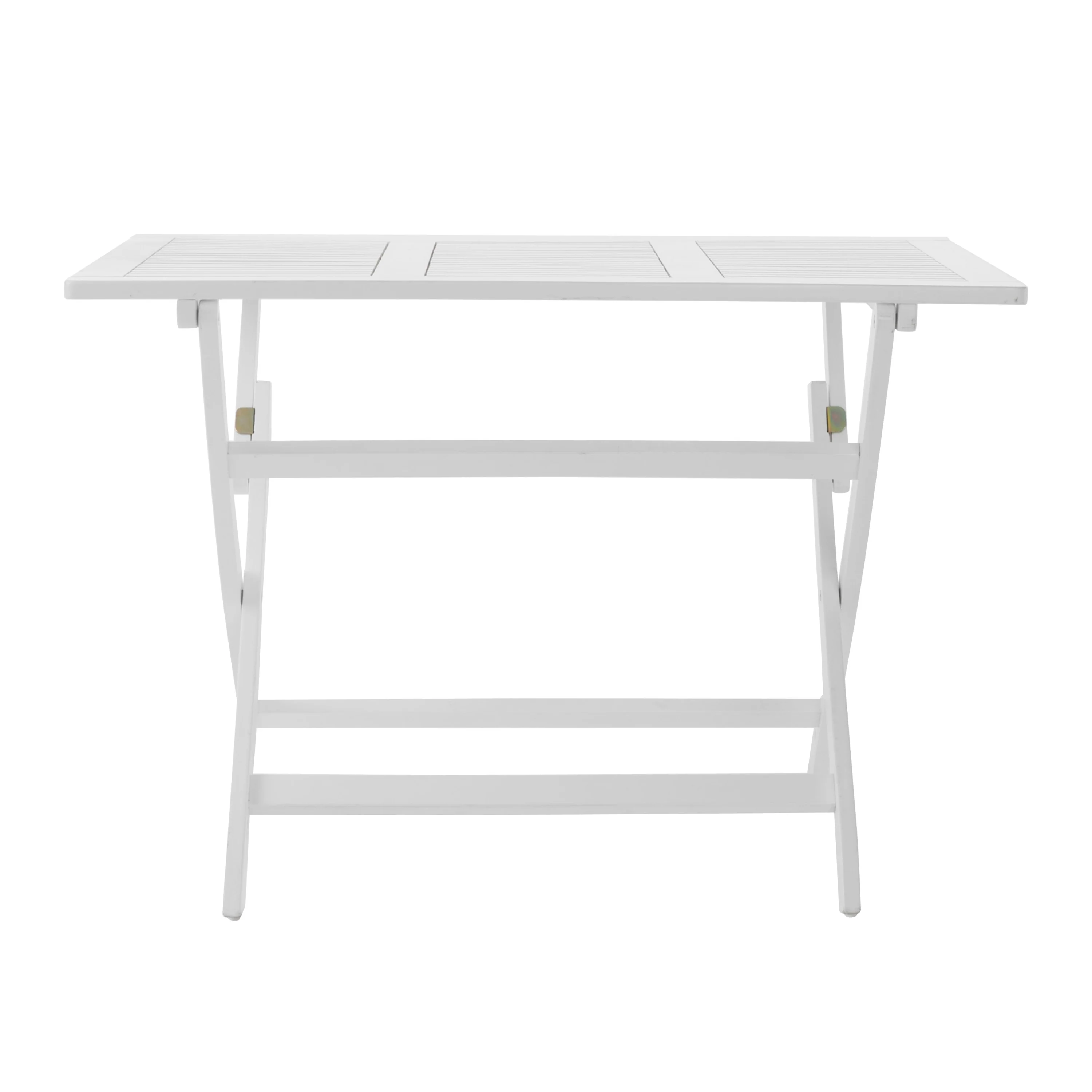Cami Outdoor Foldable Dining Table, Rectangular 44 Inch, White Wood