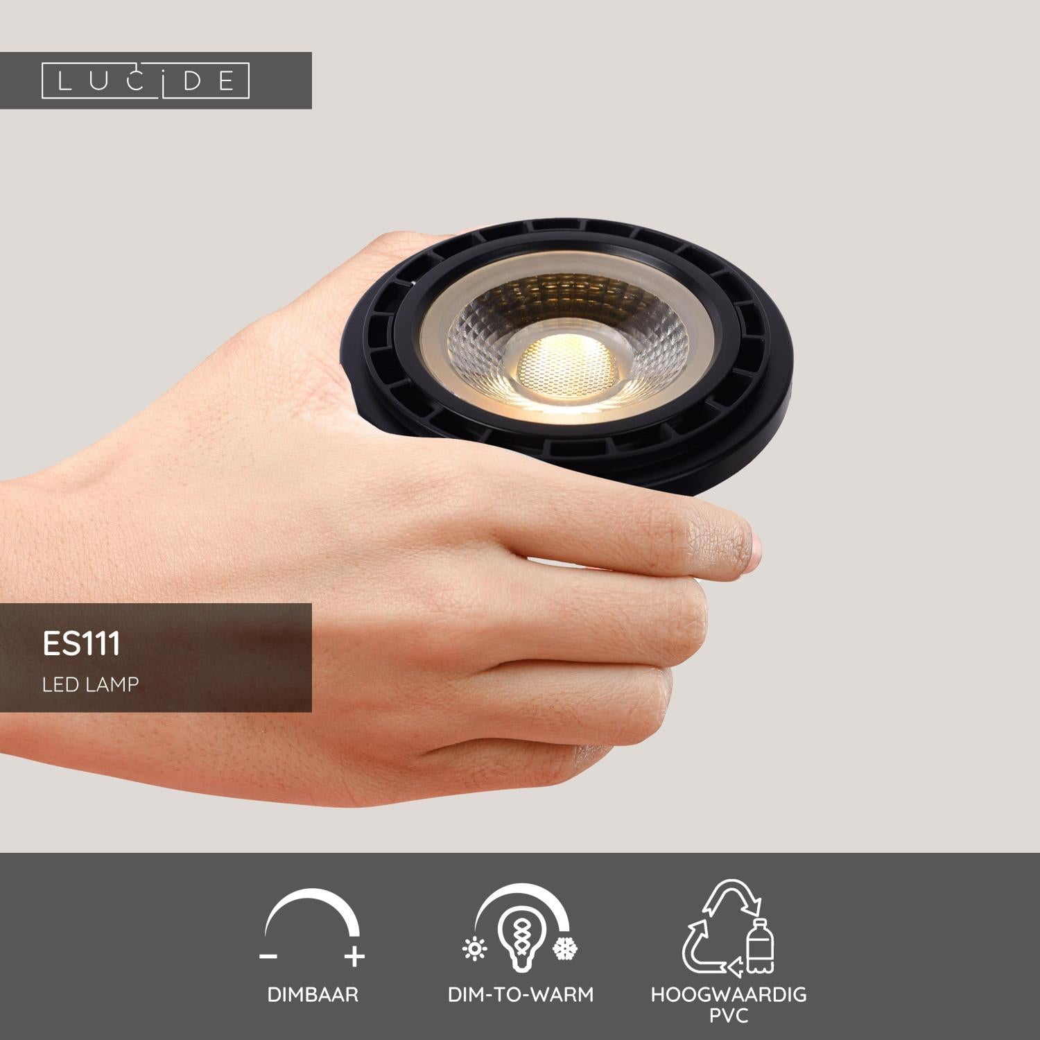 Lucide ES111 Led lamp - Zwart (set van 2)