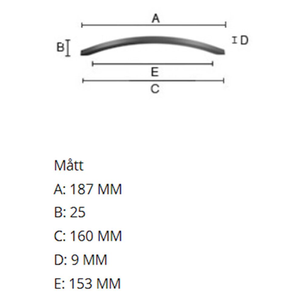 SKUFFEHÅNDTAK BESLAGSBODEN BB6282 160MM SVART