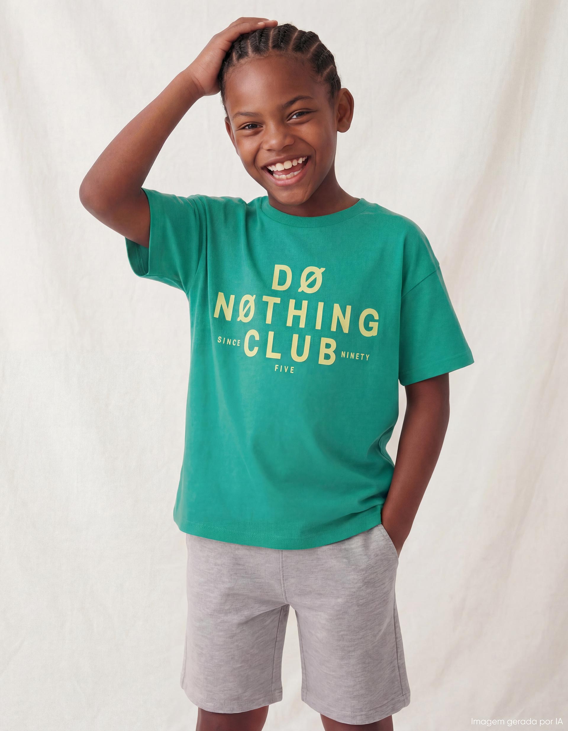 T-shirt Estampada, Menino, Verde