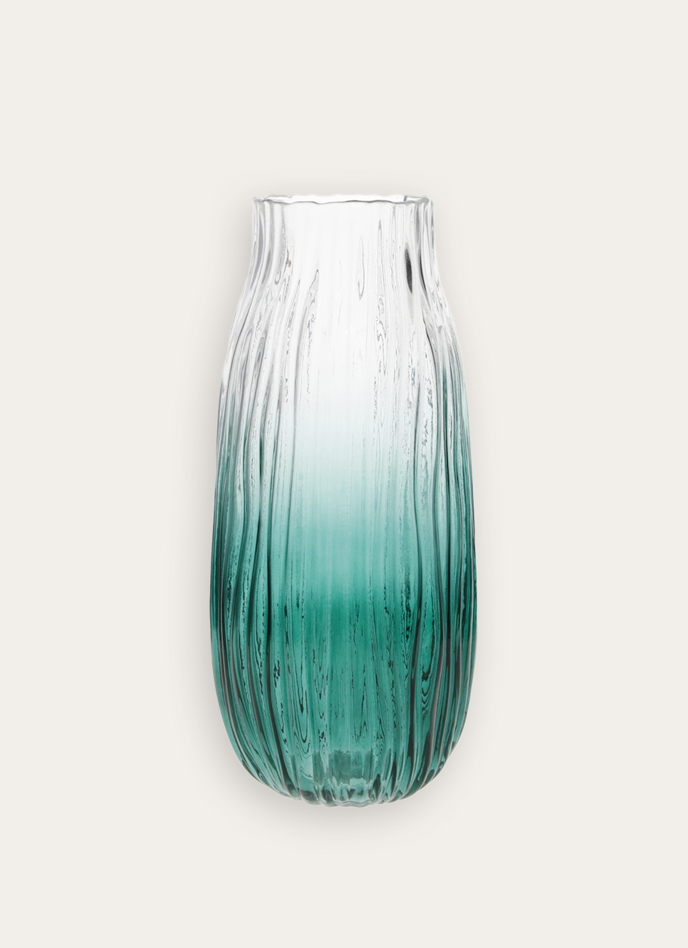 VASE EN VERRE DÉGRADÉ SOUFFLÉ vert