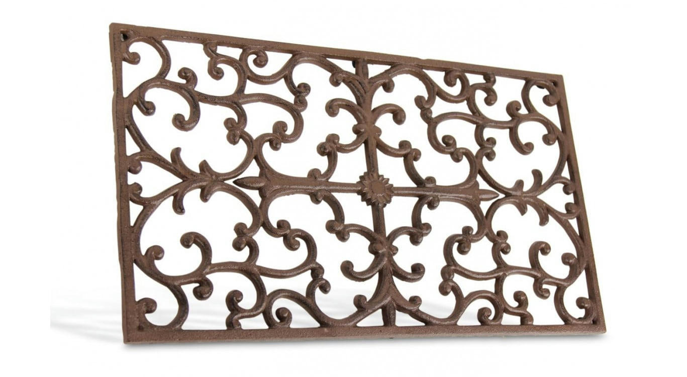 - Paillasson Rectangulaire Fonte Marron 65x2x37cm