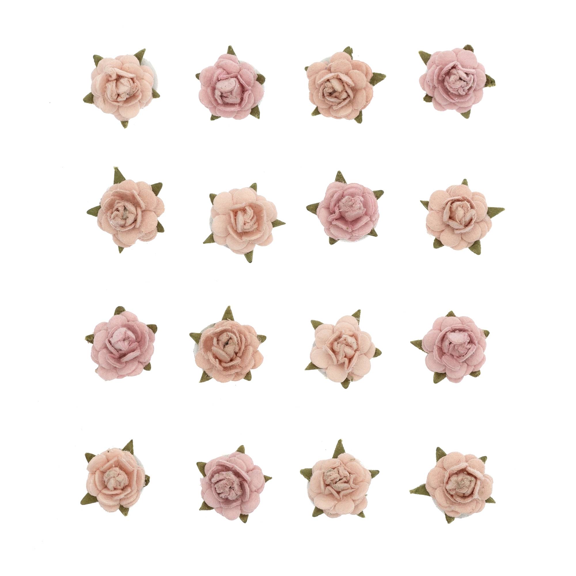 Pearl Pink Micro Rose Flowers 16 Pack
