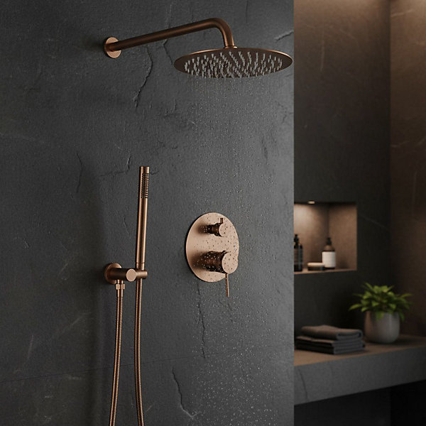 Kit De Douche Encastré Rea Lungo Brush Copper   Box