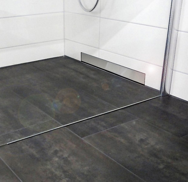 Caniveau de douche design acier inoxydable Drain de douche réglable - 5x90x5cm (HxLxP) - WD-GT02